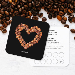 Minimalist Coffee Shop Coffee Beans Loyalty Card
