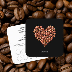 Minimalist Coffee Shop Coffee Beans Loyalty Card
