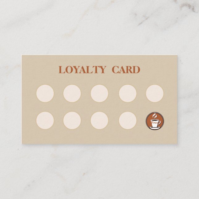 Minimalist Coffee Shop Loyalty Card (Back)
