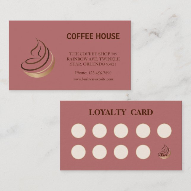 Minimalist Coffee Shop Loyalty Card (Front/Back)