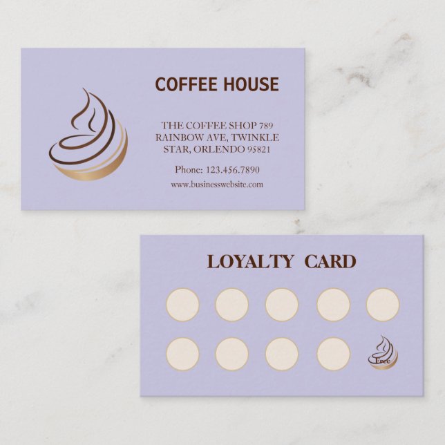 Minimalist Coffee Shop Loyalty Card (Front/Back)