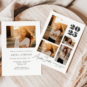 Minimalist Collage Graduation Year Photo Collage Invitation