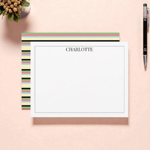 Minimalist Colorful Stripes Classic Chic Modern Card