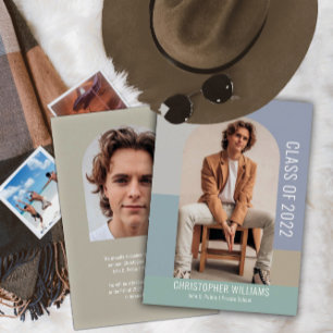 Minimalist Colour Block Class Year Graduation Invitation