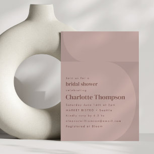 Minimalist Colour Block Dusty Mauve Bridal Shower Invitation