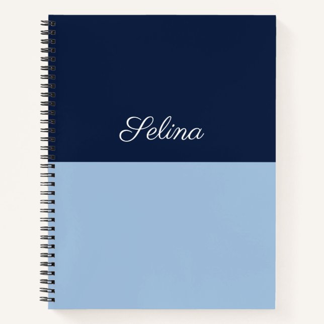 Minimalist Colour Block Monogram Custom Name Notebook (Front)