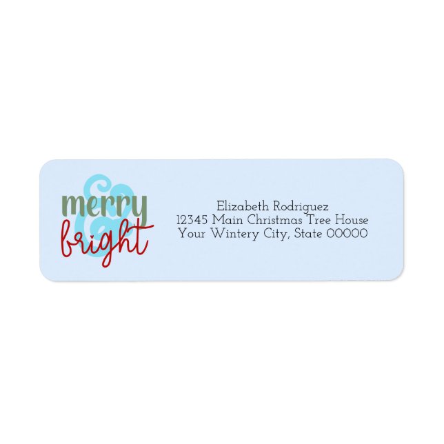 Minimalist Colourful Christmas Return Address (Front)