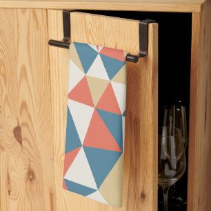 Minimalist Colourful Geometric Abstract Pattern Tea Towel