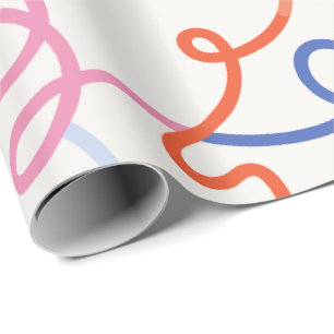 Minimalist colourful lines strokes wrapping paper