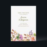 Minimalist Colourful Watercolor Flowers Wedding Save The Date<br><div class="desc">Minimalist Colourful Watercolor Flowers Wedding Save the Date</div>