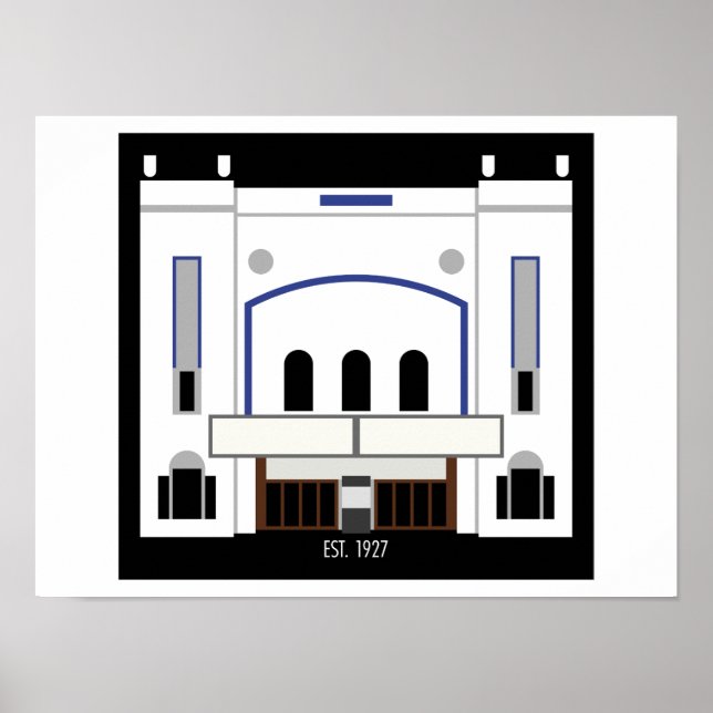 Minimalist Columbia Theatre (Matte Print) Poster (Front)