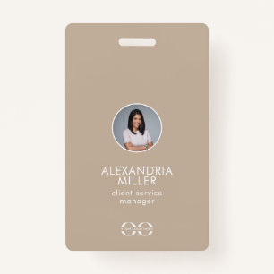 Minimalist Company Employee Photo QR Code ID Badge