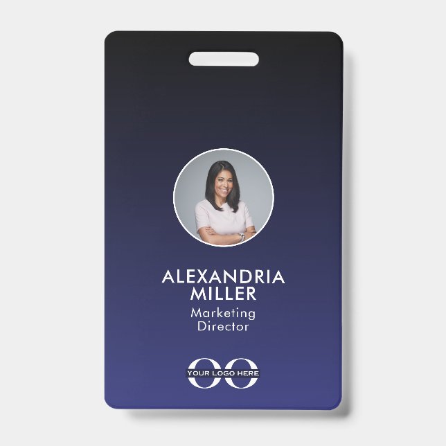 Minimalist Company Employee QR Code Badge ID Badge (Front)