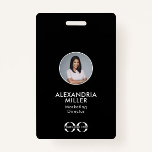 Minimalist Company Employee QR Code Badge ID Badge