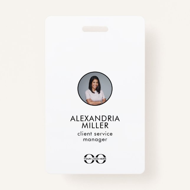 Minimalist Company Employee QR Code ID Badge (Front)
