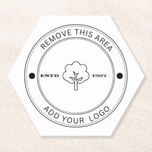 Minimalist Company Logo Paper Coaster