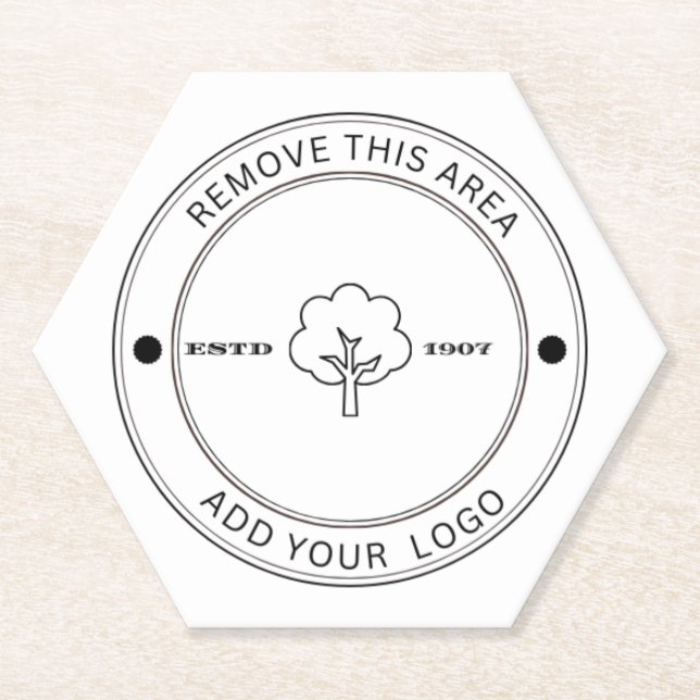 Minimalist Company Logo Paper Coaster (Front)