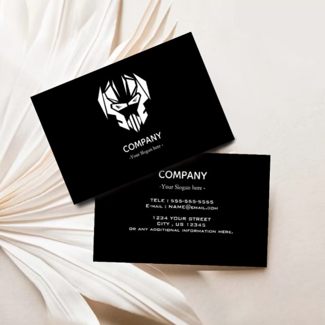 Minimalist Company Logo White And Black Business Card (Minimalist Company Logo White And Black Business Card)