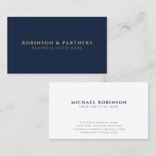 Minimalist Company Name Dark Blue Business Card