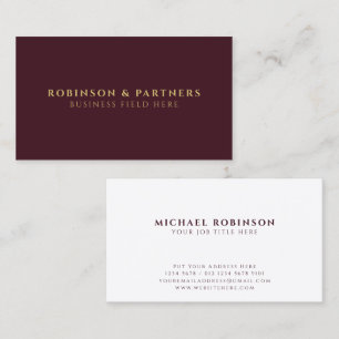 Minimalist Company Name   Dark Red Maroon Business Card