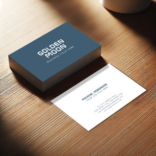 Minimalist Company Name Modern Rustic Blue Business Card