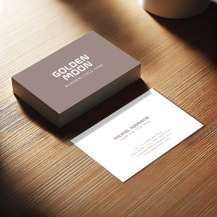 Minimalist Company Name Modern Sand Colour Business Card