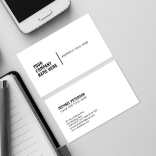 Minimalist Company Name on White Business Card