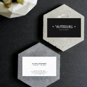 Minimalist Company Name Swirl Font Type Black Business Card
