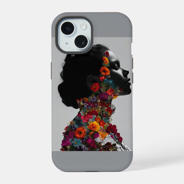 Minimalist Conceptual Black and White Photography iPhone 15 Case (Back)