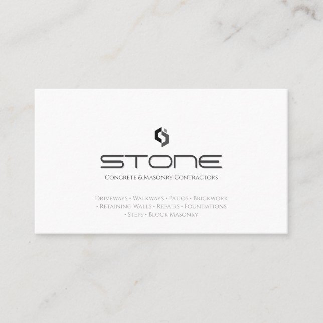 Minimalist Concrete Masonry Business Card (Front)