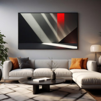 Minimalist Concrete & Red Light Canvas Print
