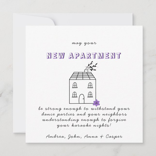 MINIMALIST  Congrats On Your New Apartment Holiday Card (Front)