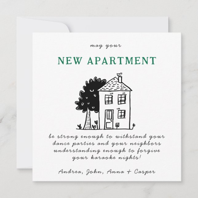 MINIMALIST  Congrats On Your New Apartment Holiday Card (Front)