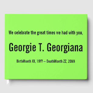 Minimalist & Conservative Funeral Guestbook