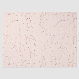Minimalist Constellation Pattern in Pink & Brown Tissue Paper