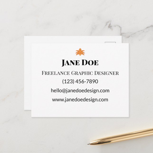 Minimalist Contact Card | Elegant Designer Brandin (Front/Back In Situ)