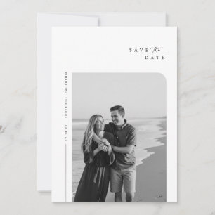 Minimalist Contemporary Wedding Photo Save The Date