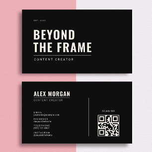 Minimalist Content Creator Obsidian Black Business Card