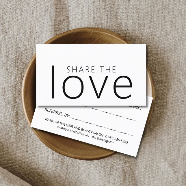 Minimalist Cool Bold Black White Salon Referral Card (Creator Uploaded)