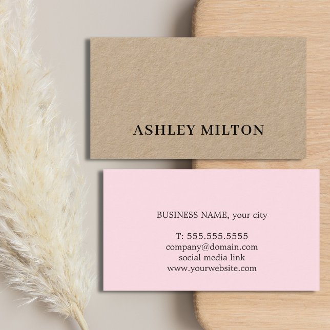 Minimalist Cool Bold Kraft Rose Consultant Business Card (Creator Uploaded)