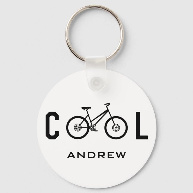 Minimalist Cool Cycling Bicycle Biking Gift  Key Ring (Front)