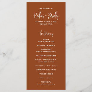 Minimalist Copper Modern Wedding Programme