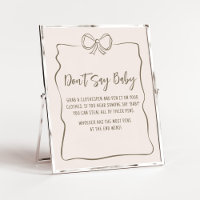 Minimalist Coquette Baby Shower Don't Say Baby