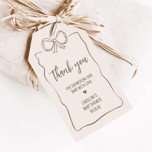 Minimalist Coquette Baby Shower Favor Tags