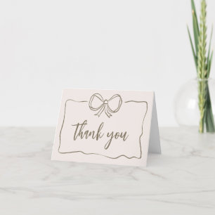 Minimalist Coquette Baby Shower Thank You Card