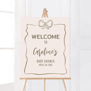 Minimalist Coquette Baby Shower Welcome Poster