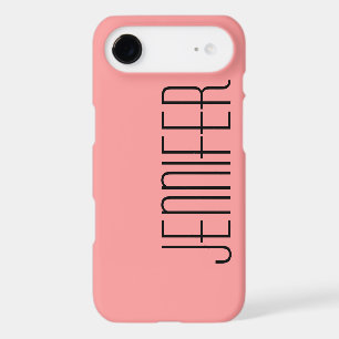 Minimalist Coral Pink and Black, Jumbo Name,