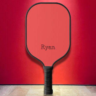 Minimalist Coral Red, Dark Name Pickleball Paddle