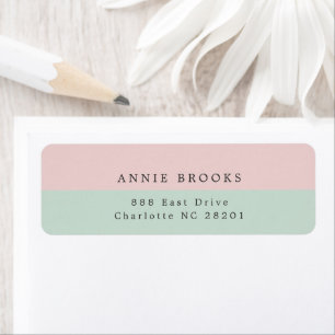 Minimalist Coral Sage Personalised Return Address