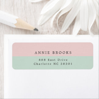 Minimalist Coral Sage Personalised Return Address